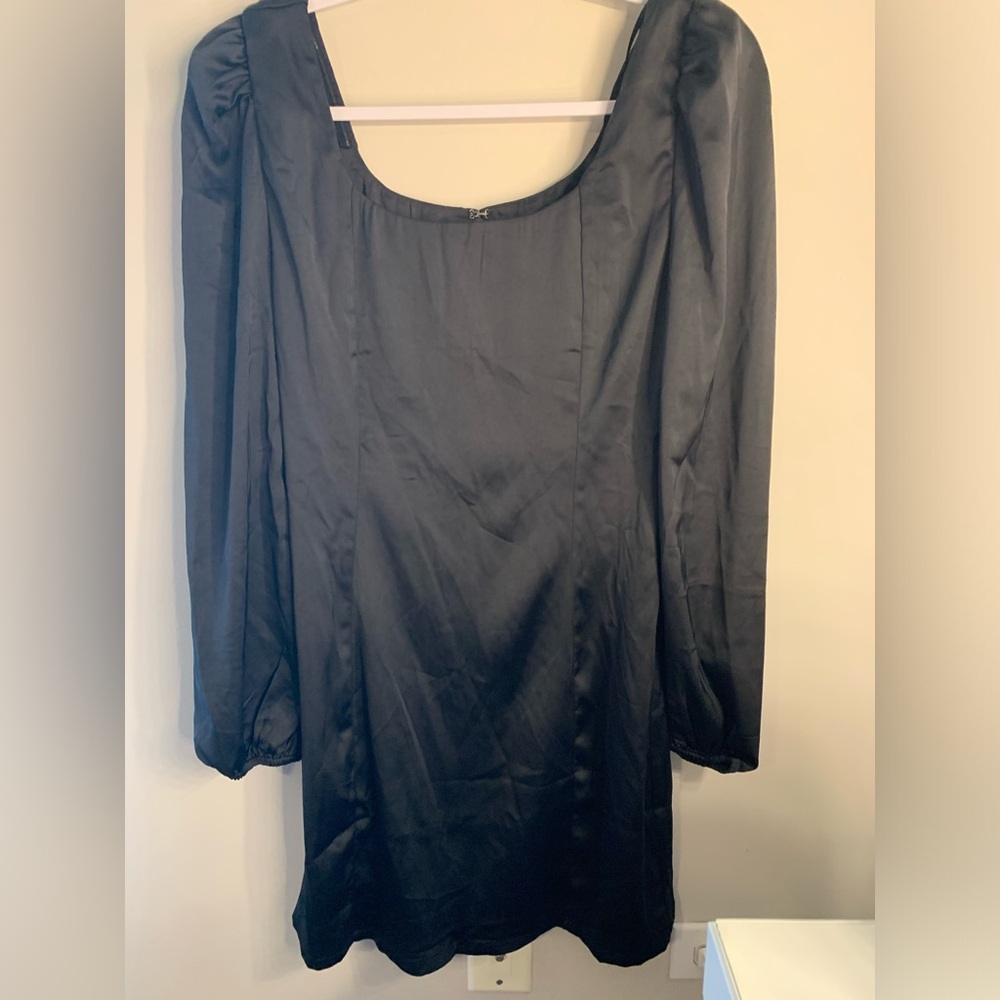 Steve Madden Satin Black Mini Dress - Picture 3 of 3